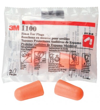 3M 1100 Disposable Earplug -Uncorded